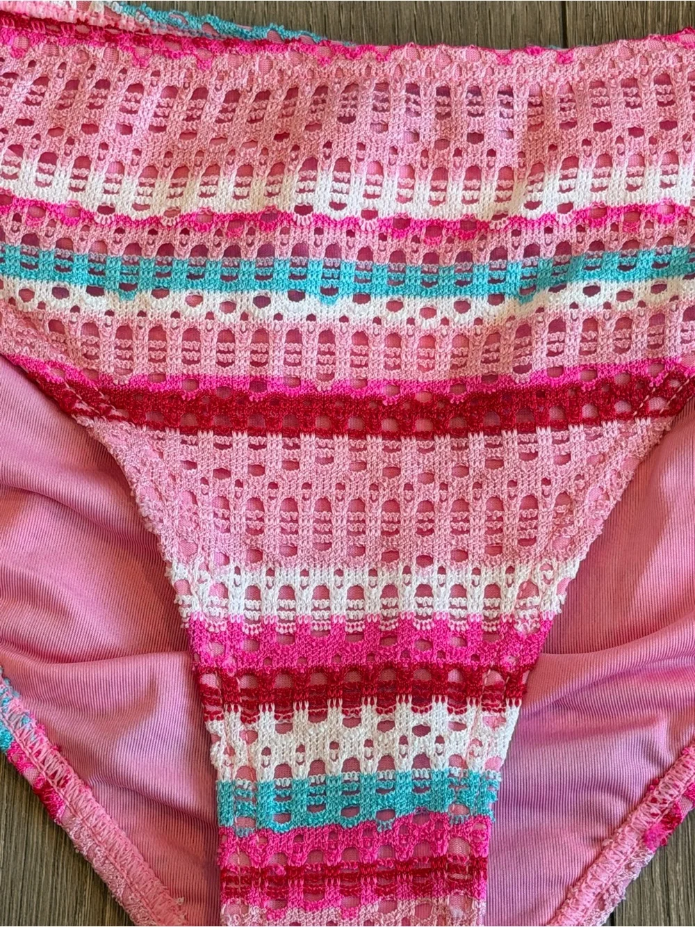 kate spade Pink Multicolor Crochet Stripe Bikini